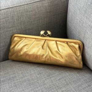 Gold Y2K Coach Kisslock Clutch